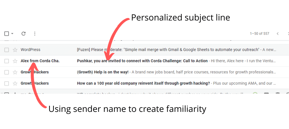 personalized email subject line