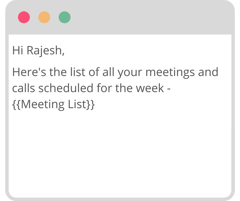 weekly meetings schedule