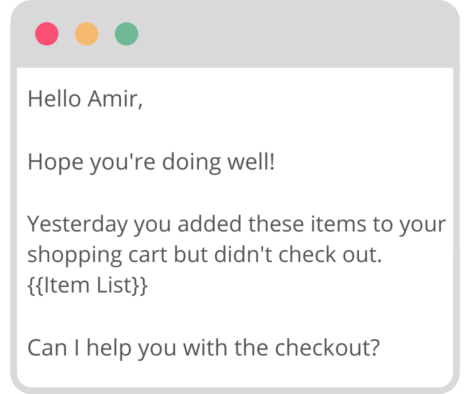 abandoned cart email