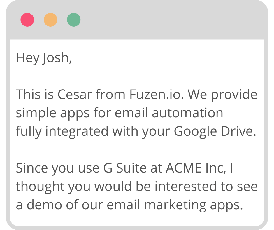 cold email automation example
