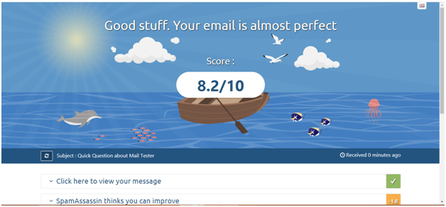 test email spammyness and deliverability with mailtester