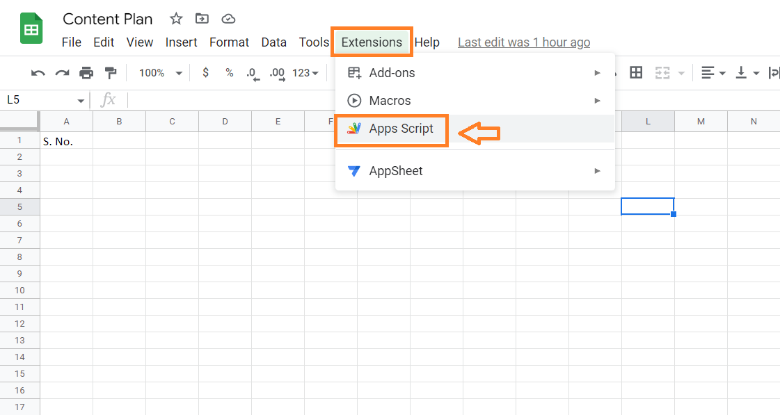 use of google sheets with App script for email automation