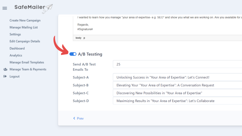 A/B testing for email subject lines
email subject lines 