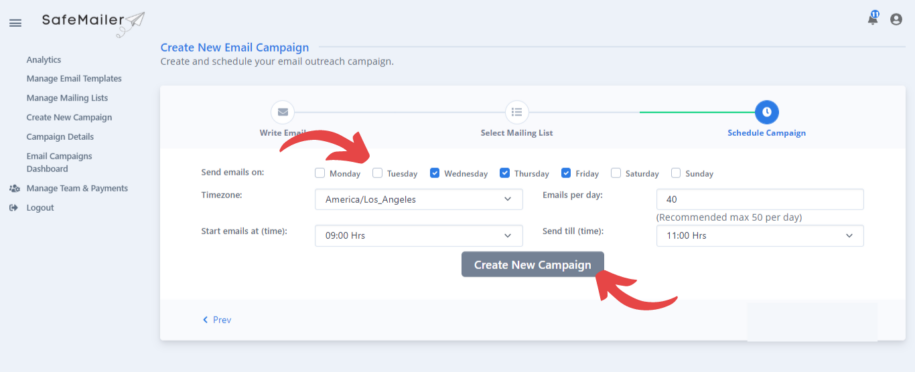 distribute your campaign over a number of days