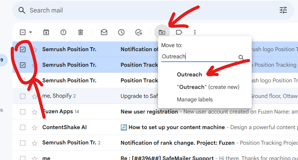 how to move emails to folders in gmail